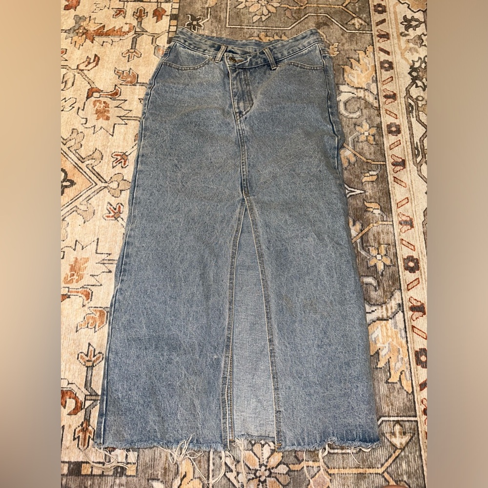 long denim skirt